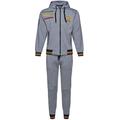 Men's Rasta Fleece Tracksuit Hooded Jacket 2 Piece Set Elasticated Bottom (2XL, Grey)