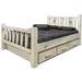 Loon Peak® Homestead Collection Lodge Pole Pine Storage Bed Wood in White | 47 H x 76 W x 98 D in | Wayfair 7978555176AA495783BAE50F12582A24