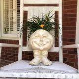 HomeStyles Muggly's Mama Petunia Face Statue Planter Fiberglass/Resin/Plastic/Concrete/Stone in White | 14 H x 9.5 W x 10.5 D in | Wayfair 37015