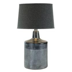 World Menagerie Euria 28" Standard Table Lamp Ceramic/Linen in Gray/Black | 28 H x 16 W x 16 D in | Wayfair E267409B4C594F649C12F7E9E35FE882