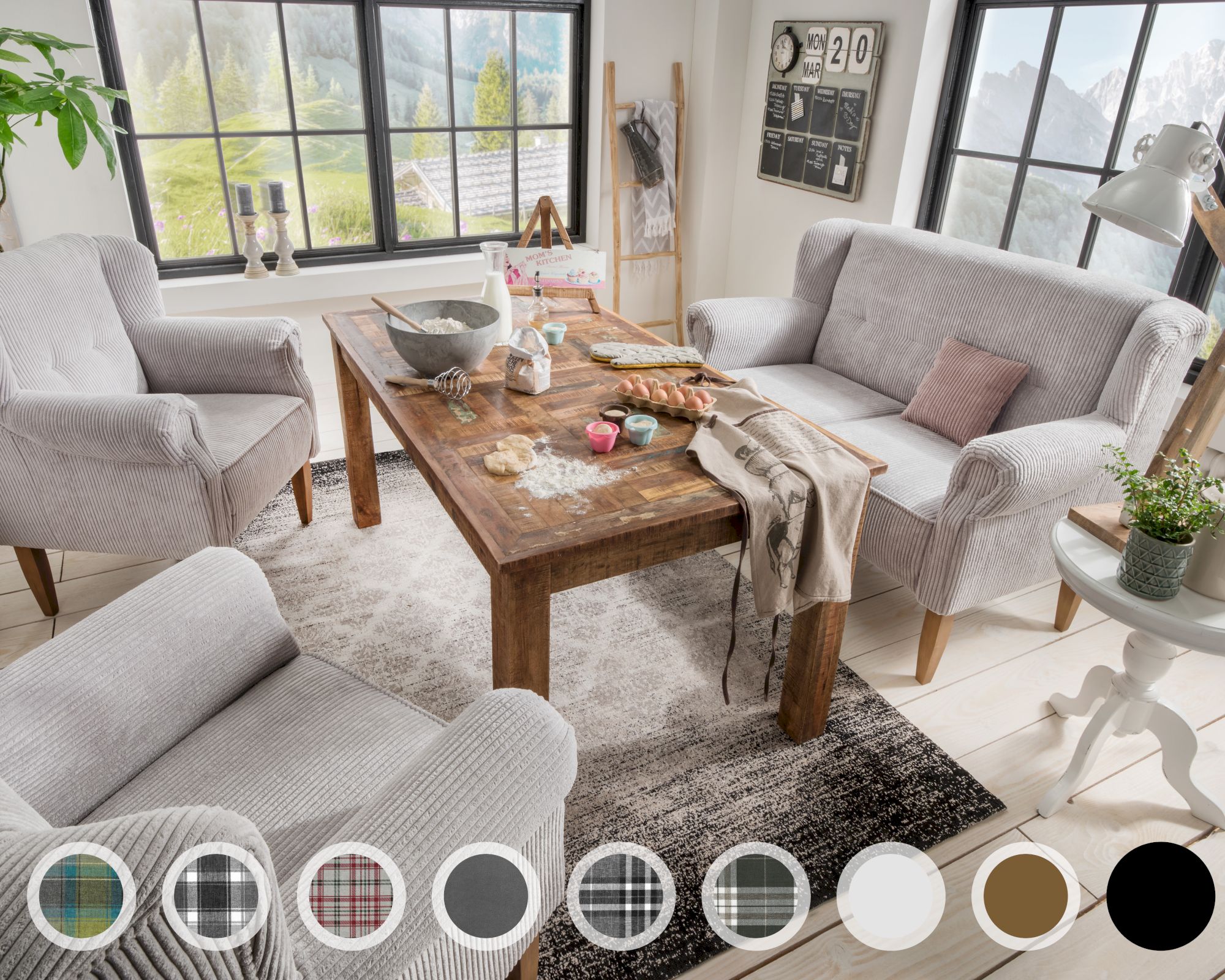 Massivholz »Pavolo« Tischsofa 3-Sitzer / PK K 1630 / Buche wenge