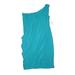 Fashionista Cocktail Dress - Shift One Shoulder Sleeveless: Blue Solid Dresses - Women's Size 1