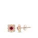 Belk & Co 1/3 Ct. T.w. Ruby And 1/5 Ct. T.w. Diamond Artisanal Stud Earrings In 10K Rose Gold