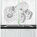 East Urban Home 2 Piece Octopus Monochrome Cartoon Illustration of a Sea Animal w/ Spots Art Kitchen Curtain Set Polyester | Wayfair