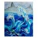 East Urban Home Blue Waves Mountains Soft Sherpa Blanket Microfiber/Fleece/Microfiber/Fleece | 51 W in | Wayfair 49E47E48FF6245A39FF23684461C7CF5