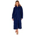 Slenderella Ladies Zip Up Dressing Gown Womens Soft Waffle Fleece Bath Robe XXL (Navy)