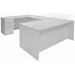 White Adjustable Height Rectangular Front U-Shaped Desk