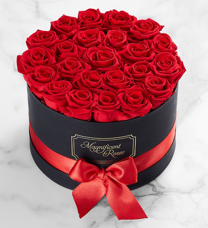 1-800-Flowers Flower Delivery Magnificent Preserved Roses Premier Red | Same Day Delivery Available