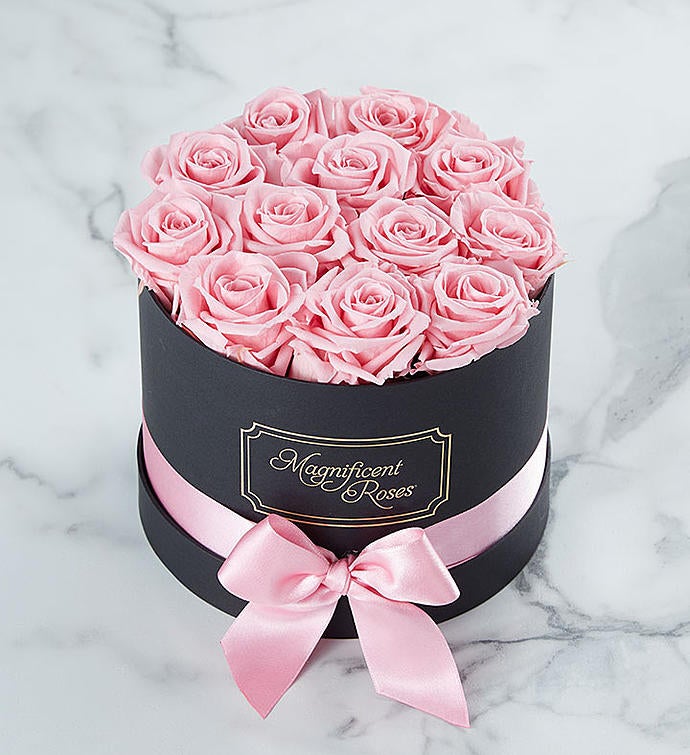1-800-Flowers Flower Delivery Magnificent Preserved Roses Classic Pink | Same Day Delivery Available