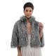 Ushiny Wedding Faux Fur Shawl and Stole Bridal Fur Wraps Winter Fur Scarf for Women and Girls (Grey)