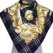 Burberry Accessories | Authentic Burberry Blue Silk Seashells Scarf $699 | Color: Blue/Gold | Size: Os