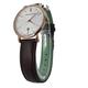 Larsson & Jennings Unisex Aurora Date Brown Leather Strap Watch, Rose Gold/White Dial