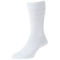 5 Pair Pack HJ91 Hall MENS SOFTOP Loose Wide Top Non Elastic Cotton Rich Socks - White - UK 6-11 Eur 39-45