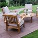 Birch Lane™ Summerton Teak Patio Chair w/ Cushions Wood in White | 35.5 H x 30.75 W x 34 D in | Wayfair D26CE5B033D5449E90DCFE91463EF1F6