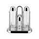 Alessi | 5070 - Design Condiment Set for Oil, Vinegar, Salt and Pepper in 18/10 Stainless Steel and Crystalline Glass, Silver
