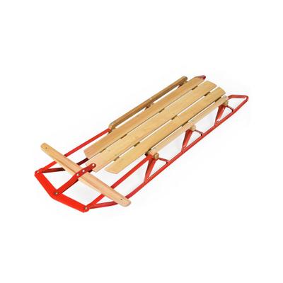 Costway 54 Inch Kids Wooden Snow Sled with Metal Runners and Steering Bar