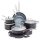 GreenPan Valencia Pro Hard Anodised Healthy Ceramic Non-Stick 11-Piece Cookware Set, PFAS-Free, Pots and Pan Set, Includes Frying Pans, Sauté, Sauce, Stockpot, PFAS-Free, Induction, Oven, Grey