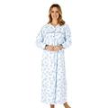 Slenderella ND4214 Women's Woven Blue Floral Cotton Nightdress 10/12