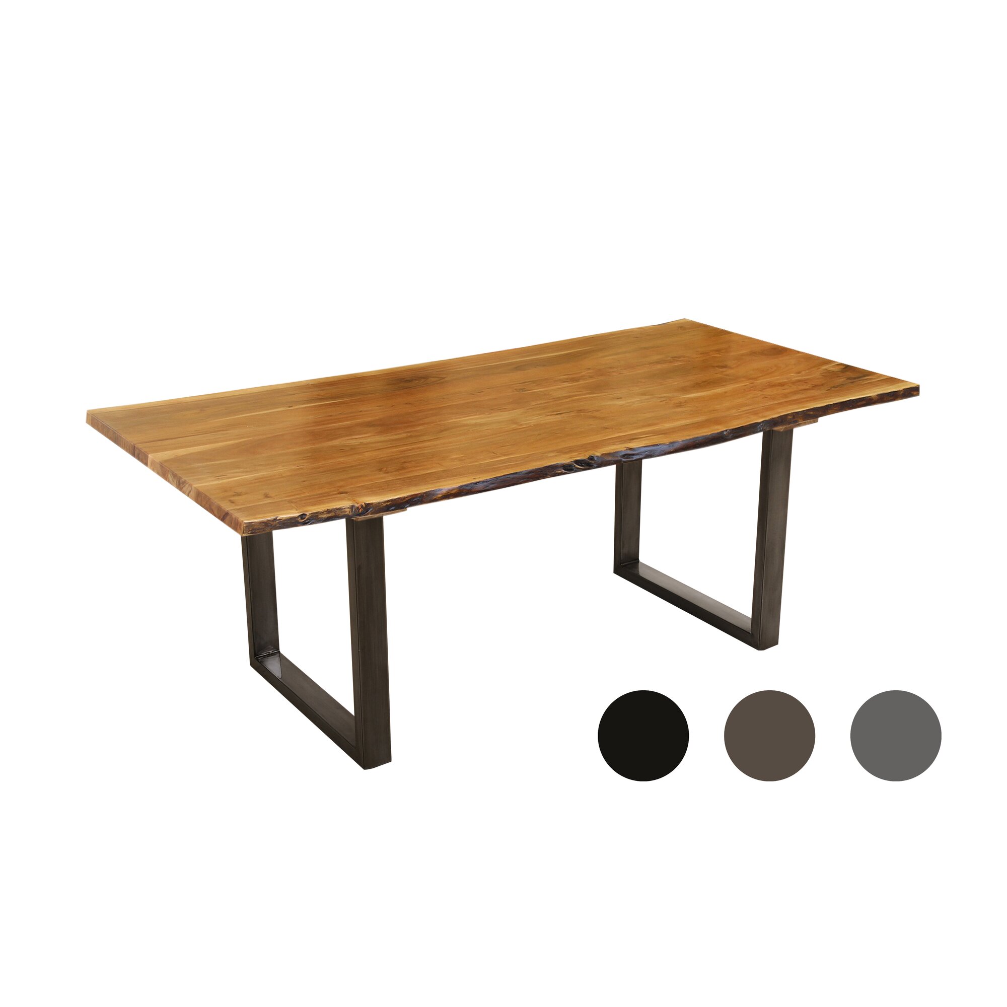 3S Frankenmöbel »Agra« Massivholz Esstisch TI-0429 / Akazie / 200x100 cm / Eisen natur