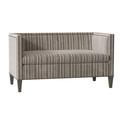 Duralee Hamilton 58" Square Arm Settee in Gray | 32 H x 58 W x 32 D in | Wayfair WPG15-600.SE42562-79.Smoke Finish.Dusted Silver