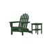 Three Posts™ Hartington Plastic/Resin Adirondack Chair w/ Table Plastic/Resin in Green | 35 H x 29 W x 36 D in | Wayfair