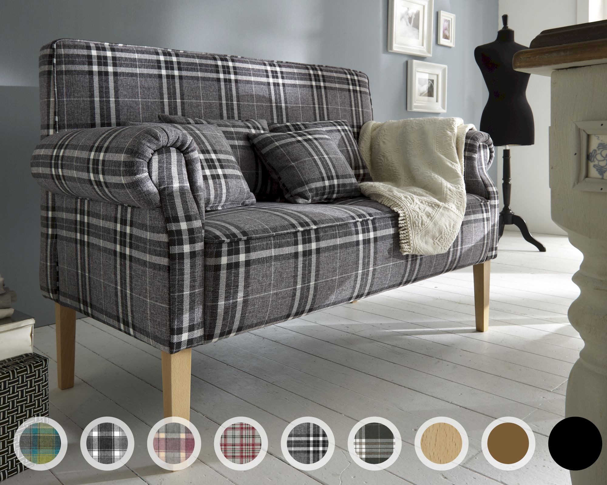 Massivholz »Tavola« Tischsofa 3-Sitzer / Buche wengefarbig / PK A 3312