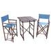 Bay Isle Home™ Gupton 3 Piece Bar Height Dining Set, Bamboo in Blue | 42 H x 30 W x 30 D in | Outdoor Dining | Wayfair