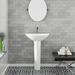 Barclay Morning 650 Pedestal Lavatory, w/ 1-Faucet Hole, Overflow, White | 35.5 H x 25.63 W x 18.38 D in | Wayfair 3-1231WH