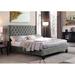 Brassex Jia Tufted Solid Wood & Platform Bed Upholstered/Velvet in Gray | 50 H x 67.75 W x 86.5 D in | Wayfair 7007Q-GR