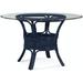 Braxton Culler Drury Lane Dining Table Glass/Wicker/Rattan in Blue | 30 H x 60 W x 60 D in | Wayfair 1977-075/GL0999-060/BLUEBERRY