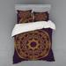 East Urban Home Mandala Purple/Microfiber Eclectic Duvet Cover Set Microfiber in Yellow | Queen Duvet Cover + 3 Additional Pieces | Wayfair