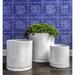 Campania International I/O Series 3-Piece Glazed Terra Cotta Pot Planter Set Clay & Terracotta in White | 16.25 H x 15.75 W x 15.75 D in | Wayfair