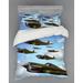 East Urban Home Airplane Microfiber Duvet Cover Set Microfiber in Blue | Queen Duvet Cover + 3 Additional Pieces | Wayfair