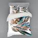 East Urban Home Vaned Types & Natal Contour Flight Bird Feathers & Animal Skin Element Print Duvet Cover Set Microfiber in Brown | Wayfair