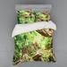 East Urban Home Leopard on the Branch in Savannah Exotic Macro Tropical Leaf Jungle Wild Nature Art Duvet Cover Set Microfiber in Green | Wayfair