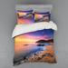 East Urban Home Beach Duvet Cover Set Microfiber in Blue/Orange | Queen Duvet Cover + 3 Additional Pieces | Wayfair