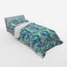 East Urban Home Palm Leaf Tropical Summer Print w/ Palm Nature Fantasy Dream Duvet Cover Set Microfiber in Blue/Green | Wayfair