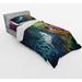 East Urban Home Exotic Surfer In The Ocean Waves w/ Digital Featured Effects Sports Hobby Graphic Duvet Cover Set Microfiber in Green | Wayfair