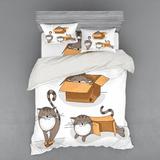 East Urban Home Microfiber Modern & Contemporary Duvet Cover Set Microfiber in Brown/Gray | Queen Duvet Cover + 3 Additional Pieces | Wayfair