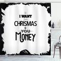 East Urban Home Funny Humorous Christmas Money Lettering Single Shower Curtain Hooks Polyester | 84 H x 69 W in | Wayfair