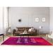 Pink 108 x 0.4 in Area Rug - East Urban Home Faux Gemstone Work Of Art Quote Poly Chenille Rug | 108 W x 0.4 D in | Wayfair