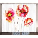 East Urban Home Poppy Floral Semi-Sheer Rod Pocket Curtain Panels Polyester in Brown | 108 H in | Wayfair 72EC63E644C64E439EA01CE1400F5AA4