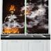 East Urban Home 2 Piece Skeleton Gothic Digital Art of Skull Body on Fire w/ Scary Smoke Kitchen Curtain Set | 39 H x 55 W x 2.5 D in | Wayfair