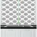 East Urban Home Ethnic Monochrome Design of Lotus Flowers & Eastern Style Mandala Inspired Kitchen Curtain Polyester | Wayfair