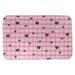 East Urban Home Festive Hol Valentine's Day Plaid Pattern Bath Rug Polyester in Pink | 24" W x 17" L | Wayfair C8B778248E464B028D4329EBD916ADA8