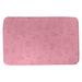 East Urban Home Festive Hol Valentine's Day Dogs Pattern Rectangle Bath Rug Polyester in Pink | 34" W x 21" L | Wayfair