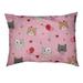 East Urban Home Valentine's Day Cats Pattern Outdoor Designer Pillow Metal in Pink | 7 H x 50 W x 40 D in | Wayfair