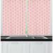 East Urban Home Pink Damask Victorian Inspired Monochrome Floral Girly Delicate Repetitive Pattern Kitchen Curtain Polyester | Wayfair