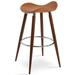 Everly Quinn Moonyean Bar & Counter Stool Upholstered/Leather/Metal/Faux leather in Brown | 28 H x 17 W x 18 D in | Wayfair
