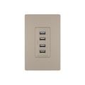 Legrand Radiant 15-Amp Standard Quad Outlet in Gray | 3.28 H x 1.69 W x 1.33 D in | Wayfair TM8USB4NICC6